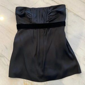 Banana Republic Black Silk Strapless Tie Waist Top  Size 6
